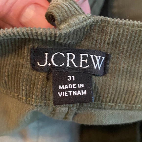J Crew Wide Leg Corduroy Trousers Pants Rich Olive Size 31 - Picture 8 of 12